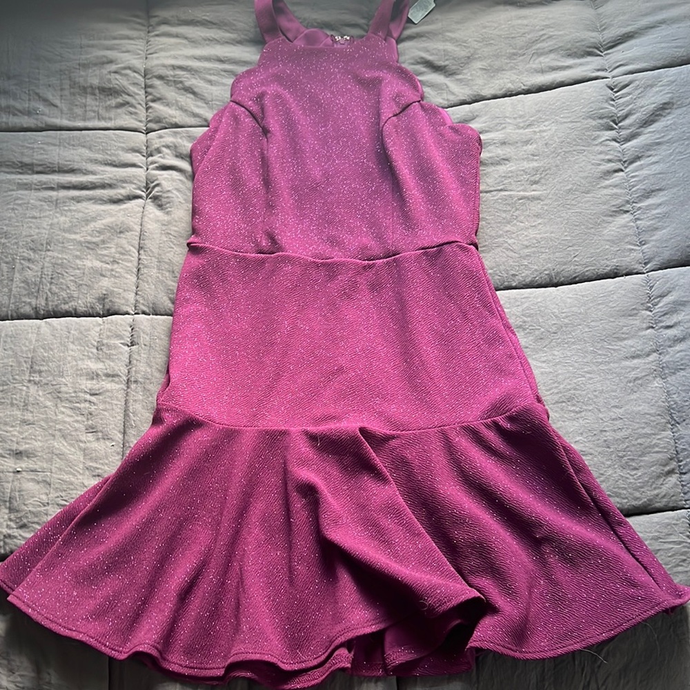 juniors, purple sparkle dress (size M)